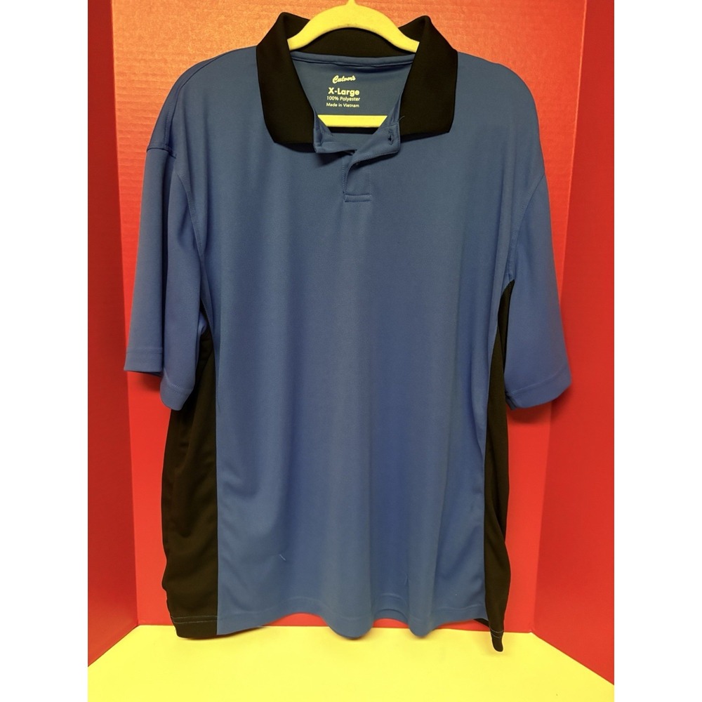 CULVER'S‎ Employee Polo Shirt Men's XL Blue Black Work Uniform Short Sleeve